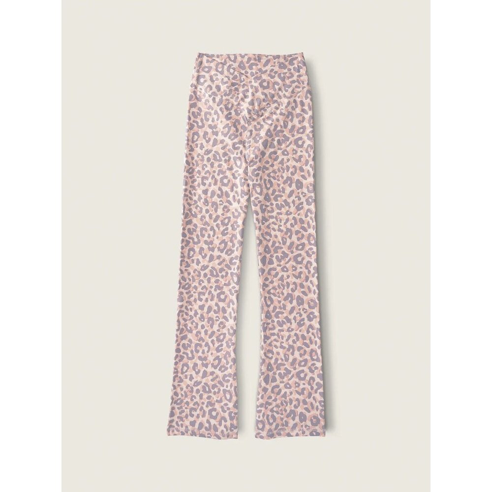 Cotton High-Waist V Crossover Ankle Leggings Pink